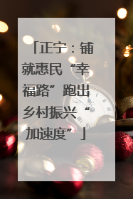正宁：铺就惠民“幸福路”跑出乡村振兴“加速度”