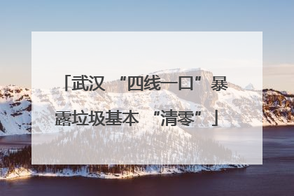 武汉 “四线一口”暴露垃圾基本 “清零”
