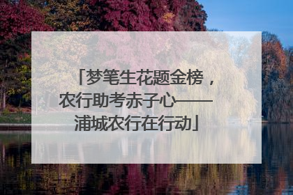 梦笔生花题金榜，农行助考赤子心——浦城农行在行动