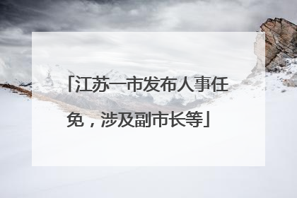 江苏一市发布人事任免，涉及副市长等