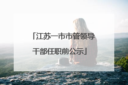 江苏一市市管领导干部任职前公示