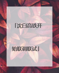 沈白高铁开始联调联试