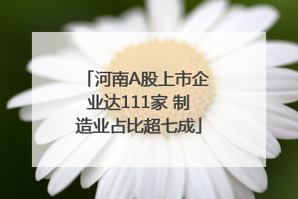 河南A股上市企业达111家 制造业占比超七成