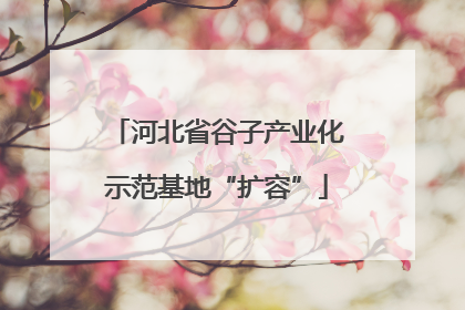 河北省谷子产业化示范基地“扩容”
