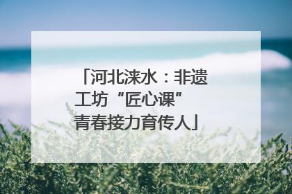 河北涞水：非遗工坊“匠心课” 青春接力育传人