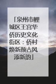泉州市鲤城区王宫华侨历史文化街区：侨村焕新颜古风添新韵