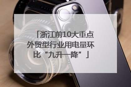 浙江前10大重点外贸型行业用电量环比“九升一降”