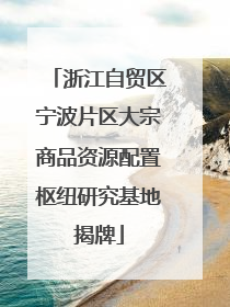 浙江自贸区宁波片区大宗商品资源配置枢纽研究基地揭牌