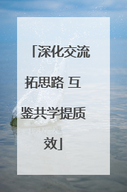 深化交流拓思路 互鉴共学提质效