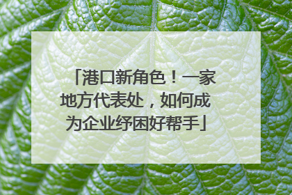 港口新角色！一家地方代表处，如何成为企业纾困好帮手
