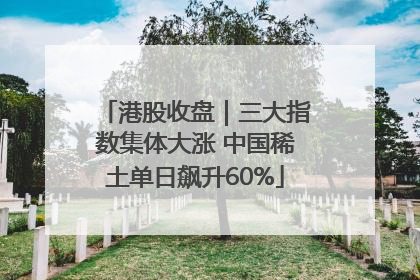 港股收盘｜三大指数集体大涨 中国稀土单日飙升60%