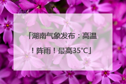 湖南气象发布：高温！阵雨！最高35℃