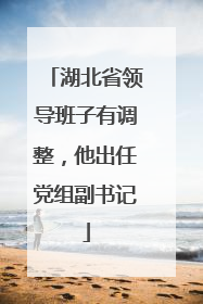 湖北省领导班子有调整，他出任党组副书记