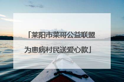 莱阳市菜哥公益联盟为患病村民送爱心款