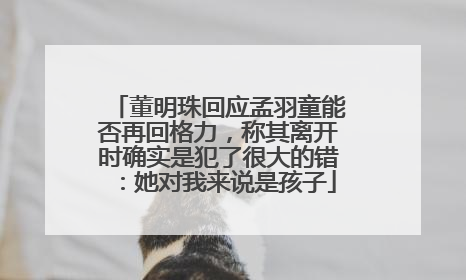 董明珠回应孟羽童能否再回格力，称其离开时确实是犯了很大的错：她对我来说是孩子