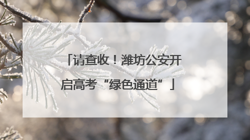 请查收！潍坊公安开启高考“绿色通道”