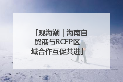 观海潮｜海南自贸港与RCEP区域合作互促共进