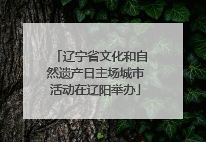 辽宁省文化和自然遗产日主场城市活动在辽阳举办