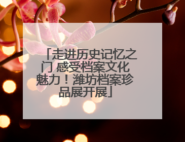 走进历史记忆之门 感受档案文化魅力！潍坊档案珍品展开展