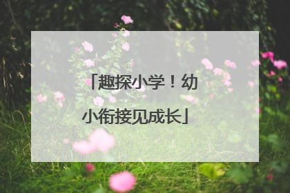 趣探小学！幼小衔接见成长