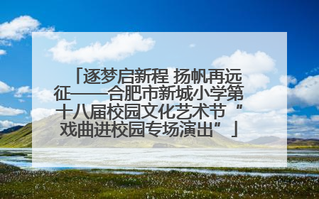 逐梦启新程 扬帆再远征——合肥市新城小学第十八届校园文化艺术节“戏曲进校园专场演出”