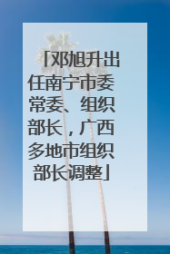 邓旭升出任南宁市委常委、组织部长，广西多地市组织部长调整