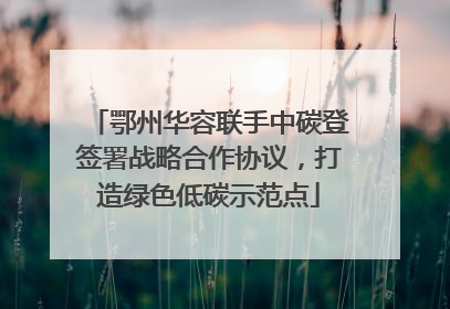 鄂州华容联手中碳登签署战略合作协议，打造绿色低碳示范点