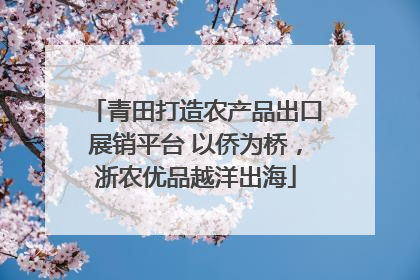 青田打造农产品出口展销平台 以侨为桥，浙农优品越洋出海