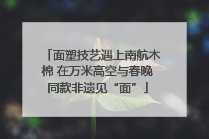 面塑技艺遇上南航木棉 在万米高空与春晚同款非遗见“面”