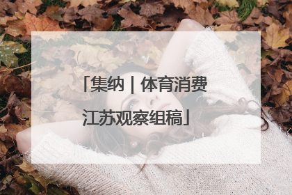 集纳｜体育消费江苏观察组稿