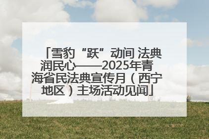 雪豹“跃”动间 法典润民心——2025年青海省民法典宣传月（西宁地区）主场活动见闻