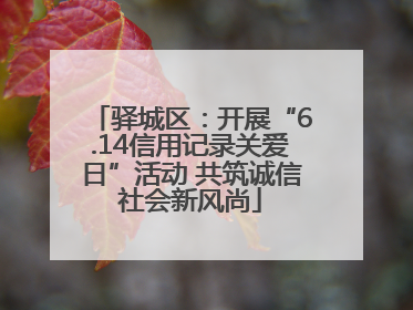驿城区：开展“6.14信用记录关爱日”活动 共筑诚信社会新风尚