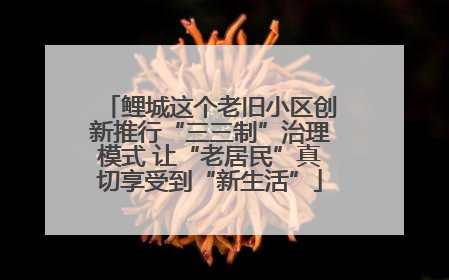 鲤城这个老旧小区创新推行“三三制”治理模式 让“老居民”真切享受到“新生活”