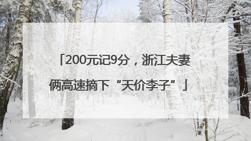 200元记9分，浙江夫妻俩高速摘下“天价李子”