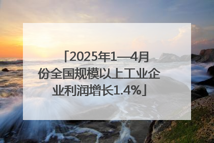 2025年1—4月份全国规模以上工业企业利润增长1.4%