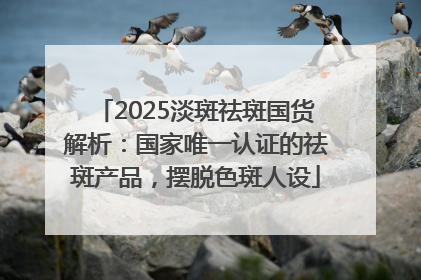 2025淡斑祛斑国货解析：国家唯一认证的祛斑产品，摆脱色斑人设
