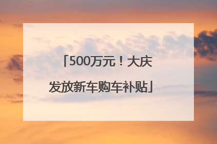 500万元！大庆发放新车购车补贴