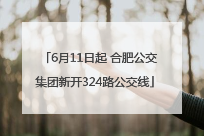 6月11日起 合肥公交集团新开324路公交线